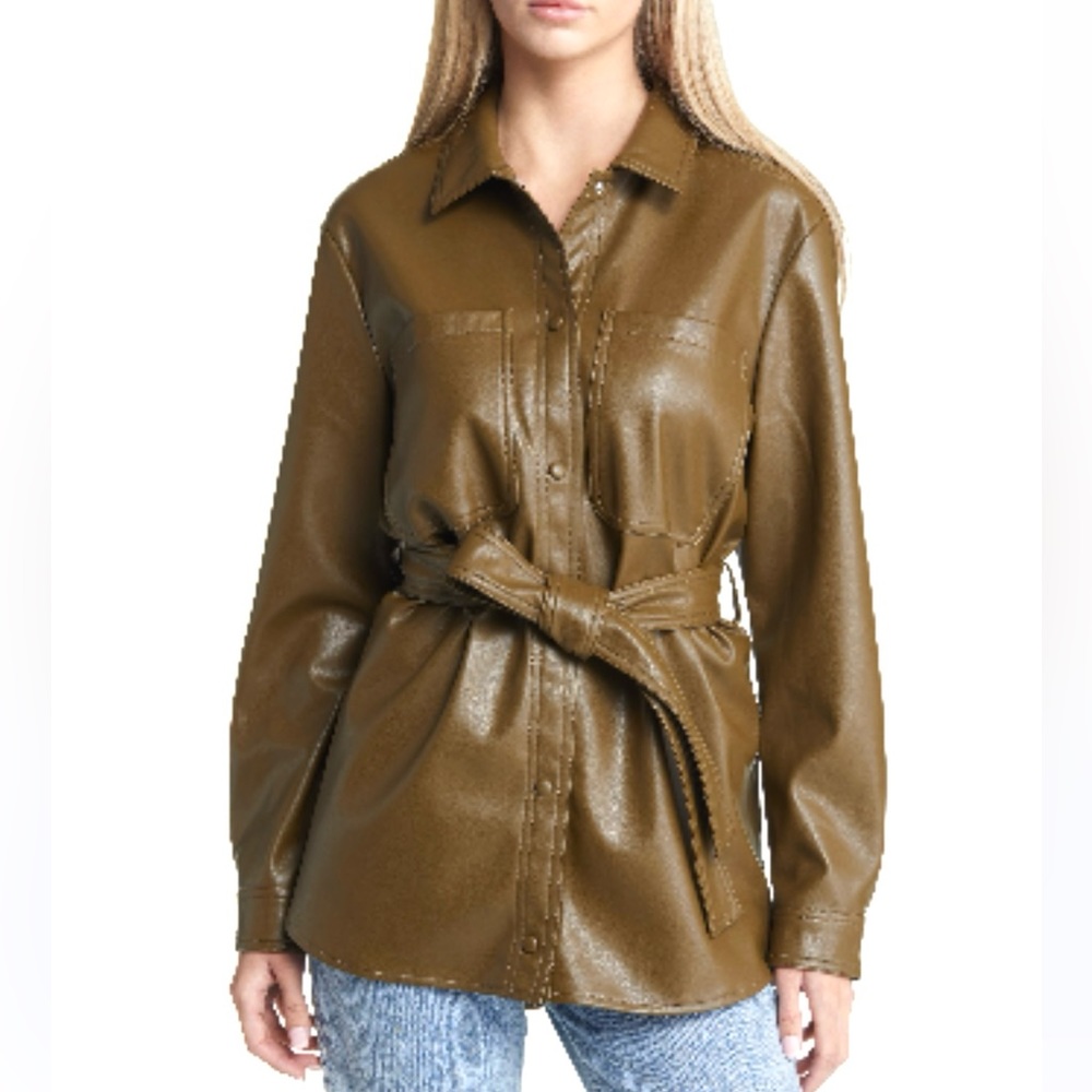 Vero moda faux leather shirt jacket
